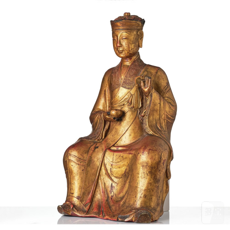 A large gilt lacquer figure of a deity, - 图2